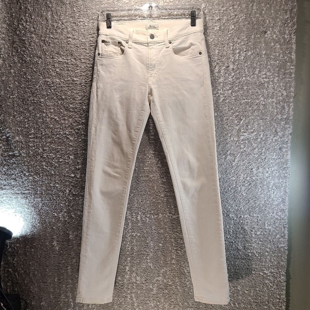 Polo Ralph Lauren The Tompkins Skinny Denim Jeans Size 26 White